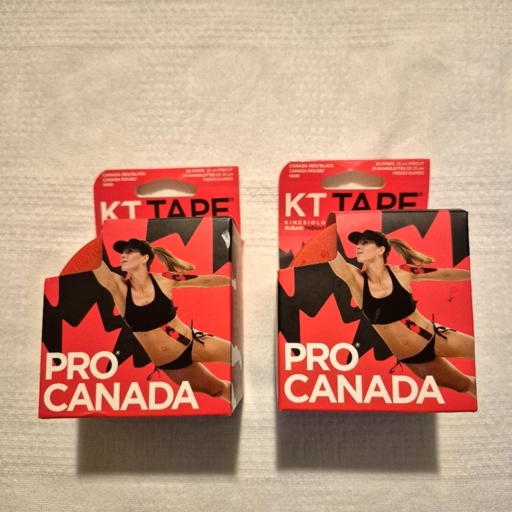 KT Tape Pro Canada Kinesiology Tape red and black maple leaf design Unopened